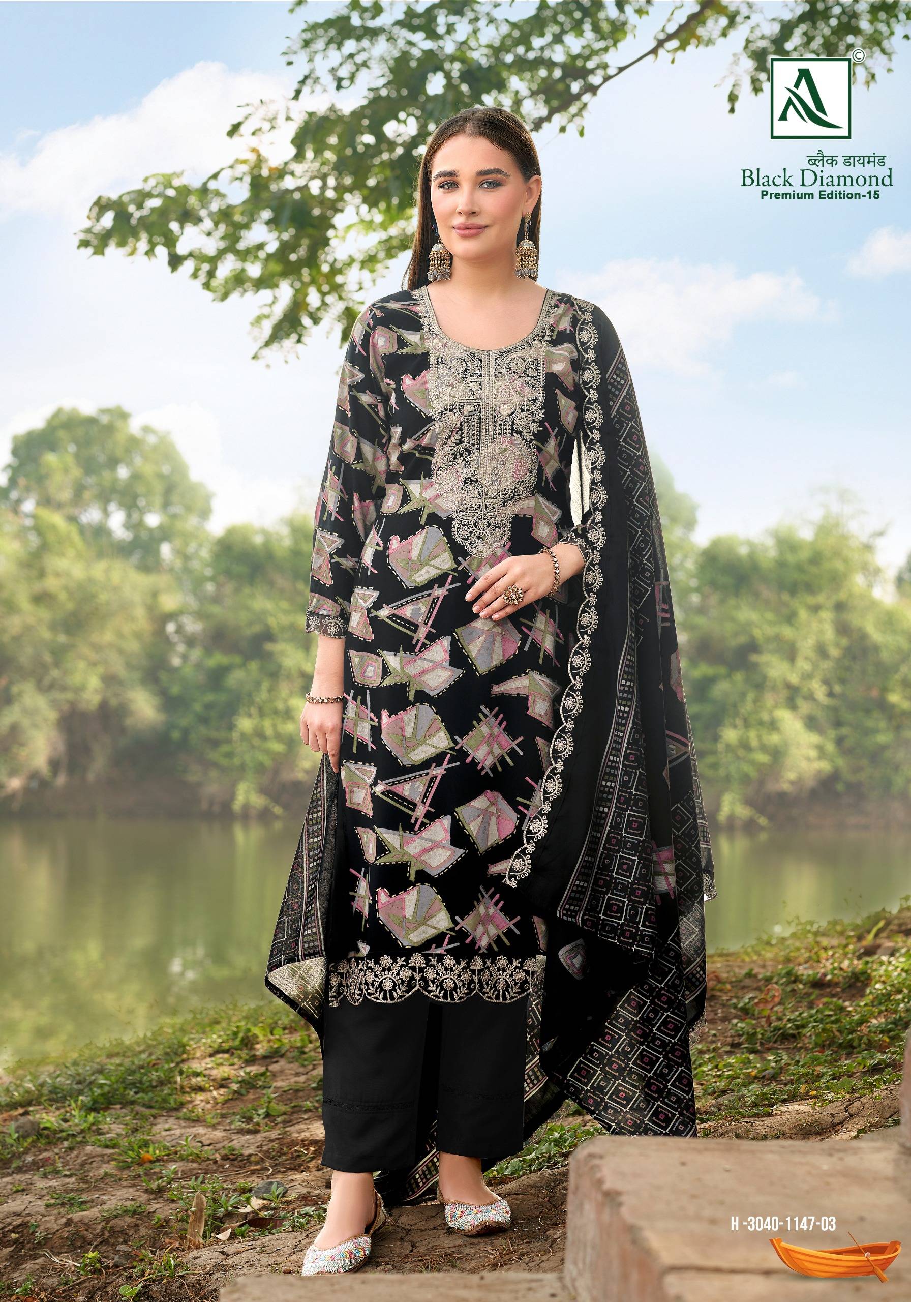 BLACK DIAMOND PREMIUIM-15 By Alok 01 To 06 Series Pakistani Stylish Beautiful Colourful Printed Pure Reyon Stitched Dresses At Wholesale Price